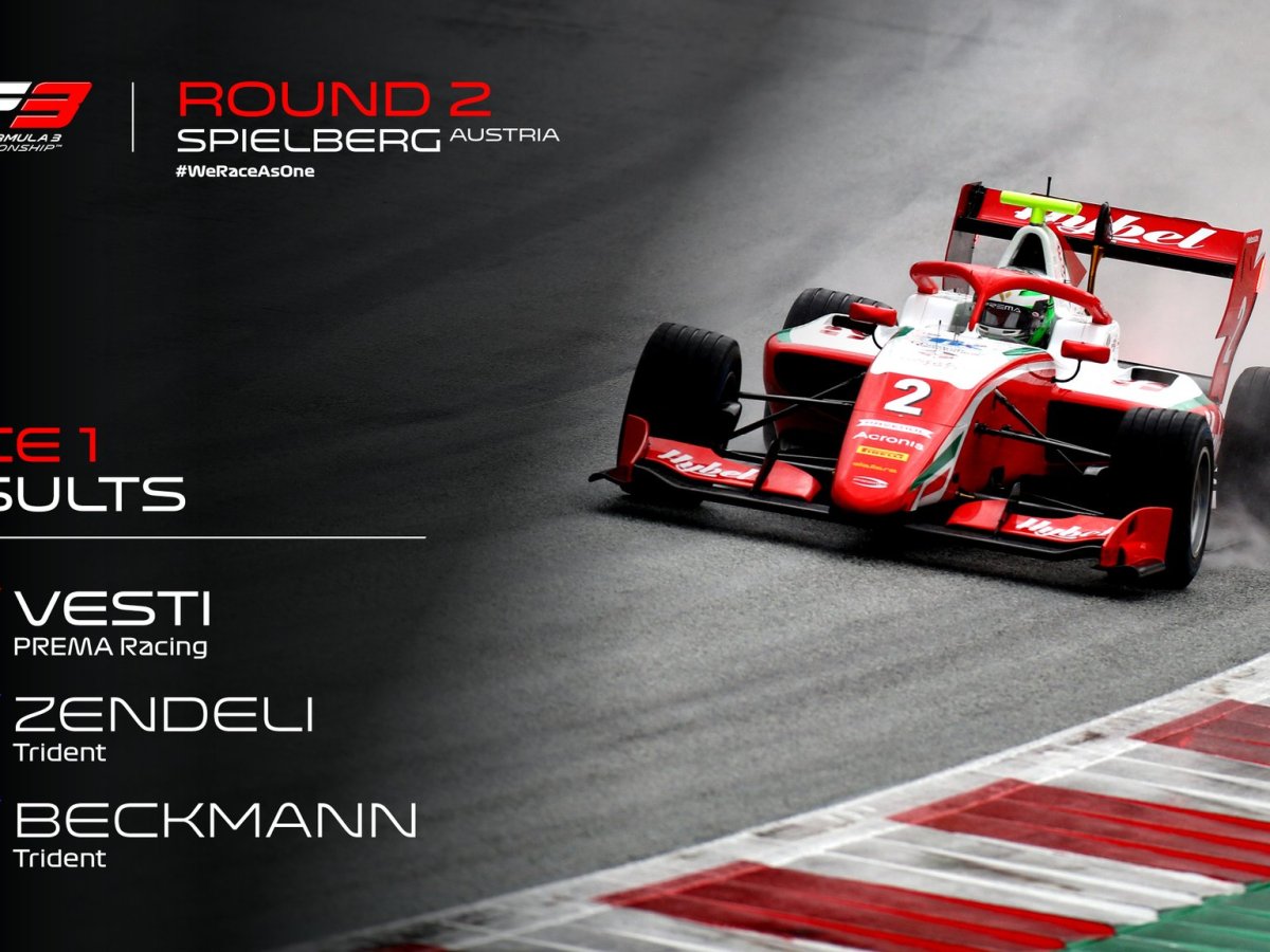 Vesti vence primeira corrida do GP da Estíria de Fórmula 3 com muita&nbsp;chuva